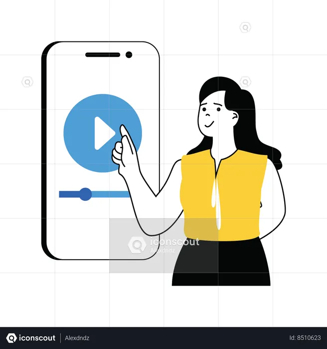 Businesswoman using phone  Illustration