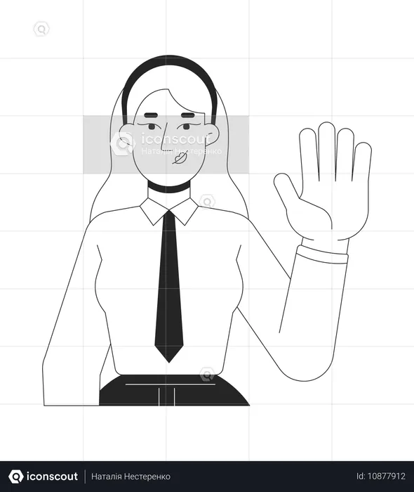 Businesswoman waving hand  Illustration