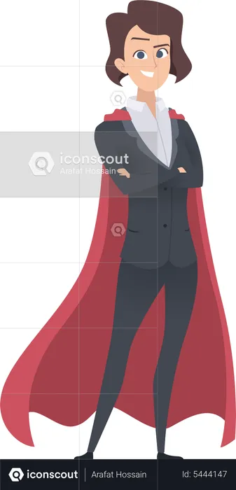 Businesswoman wearing cape  Illustration