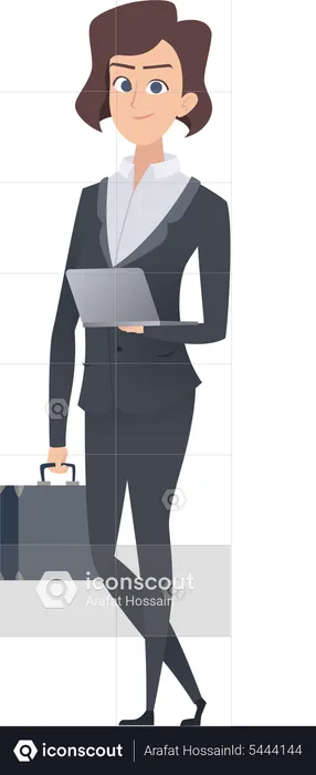 Businesswoman with briefcase  Illustration