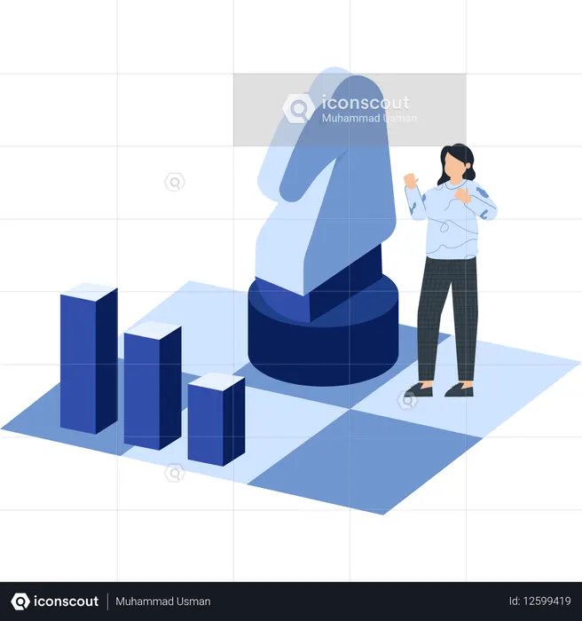 Businesswoman working on business checklist  Illustration