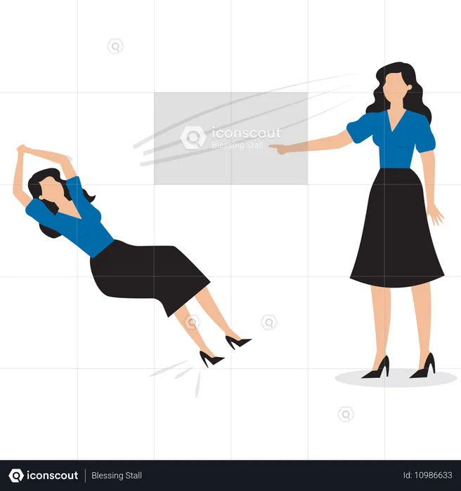 Businesswoman working on business conflict  Illustration