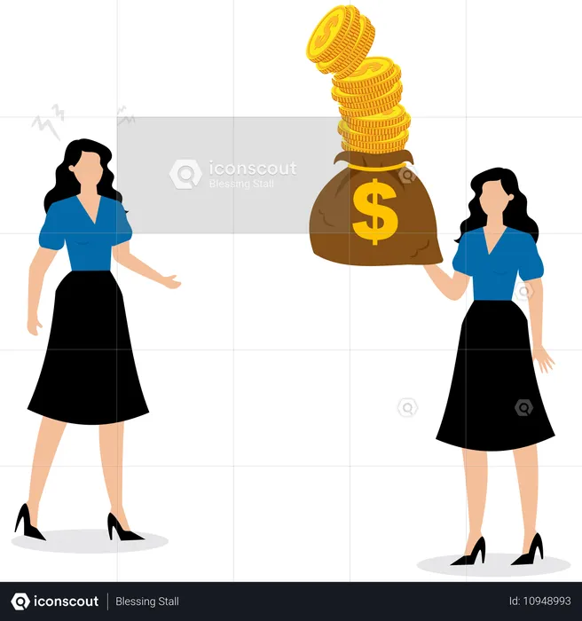 Businesswoman working on business investment  Illustration