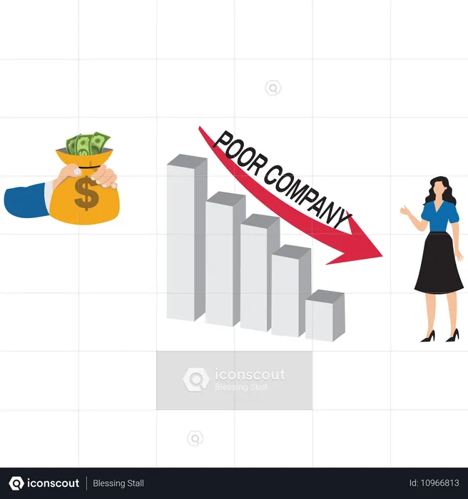 Businesswoman working on business merger  Illustration