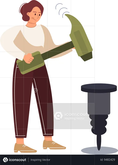 Businesswoman works for business co-operation  Illustration