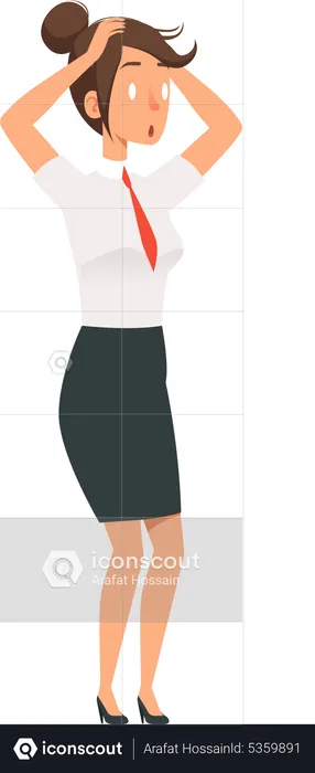 Businesswoman worried about something  Illustration