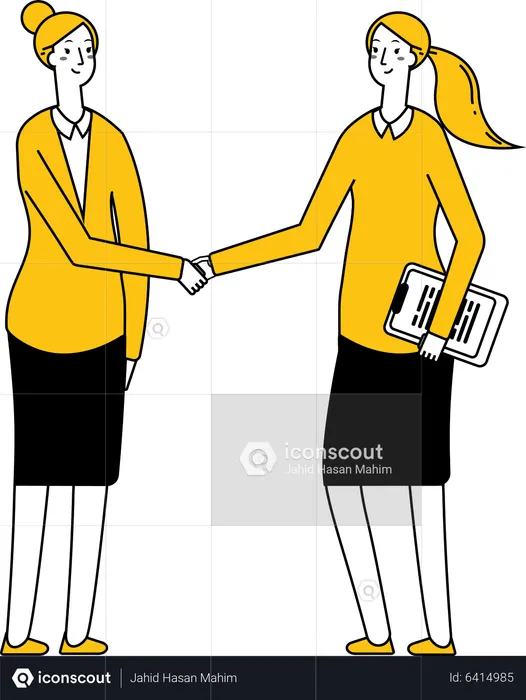 Businesswomen partnership handshake  Illustration