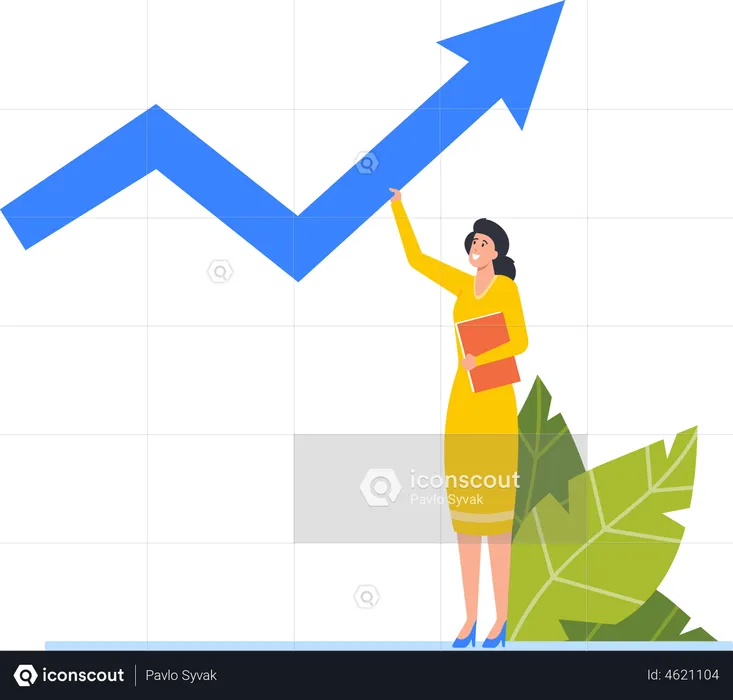 Businesswomen Predicting Future Growth  Illustration