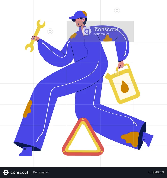 Busy Mechanic  Illustration