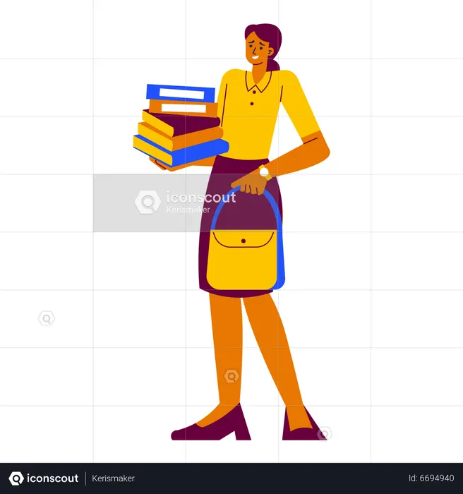 Busy teacher  Illustration