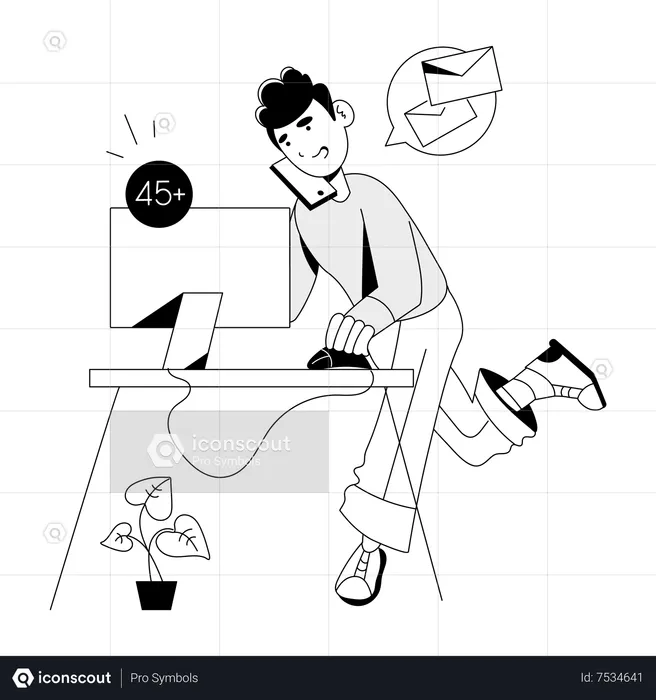 Busy Worker  Illustration