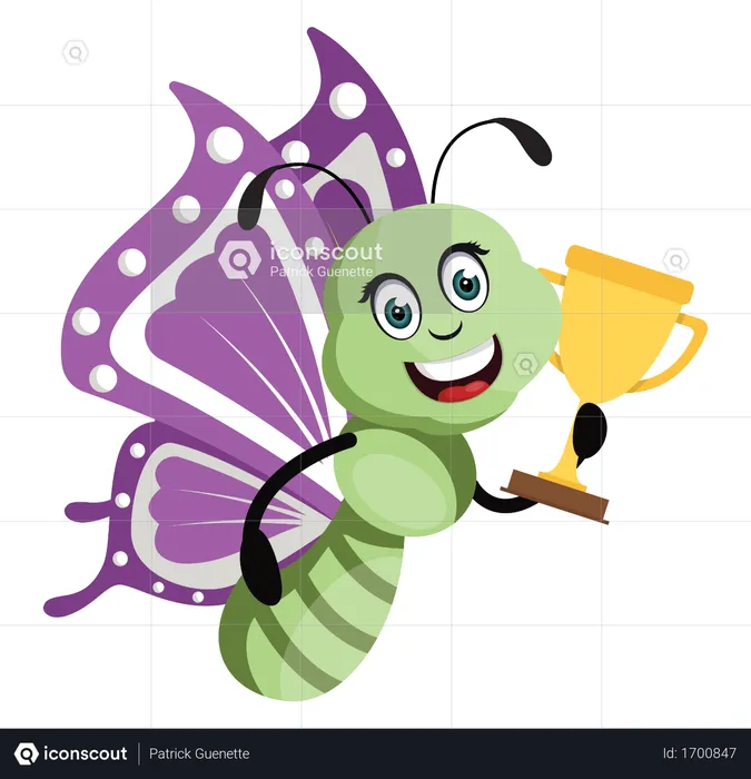 Butterfly with trophy  Illustration