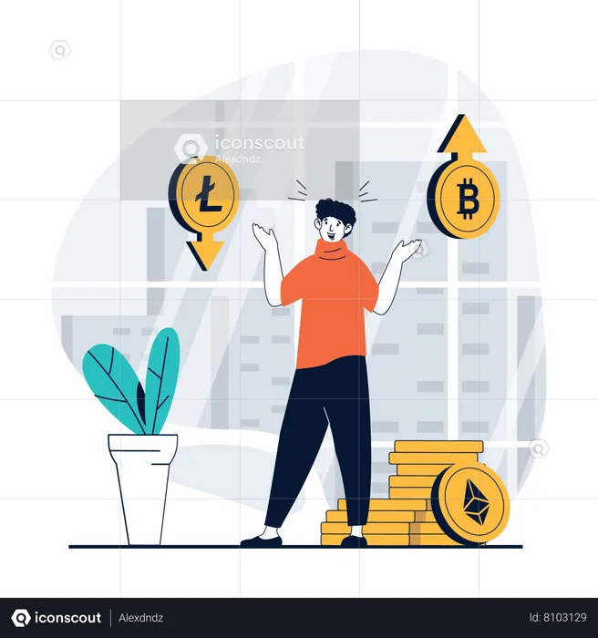 Buy and sell crypto  Illustration