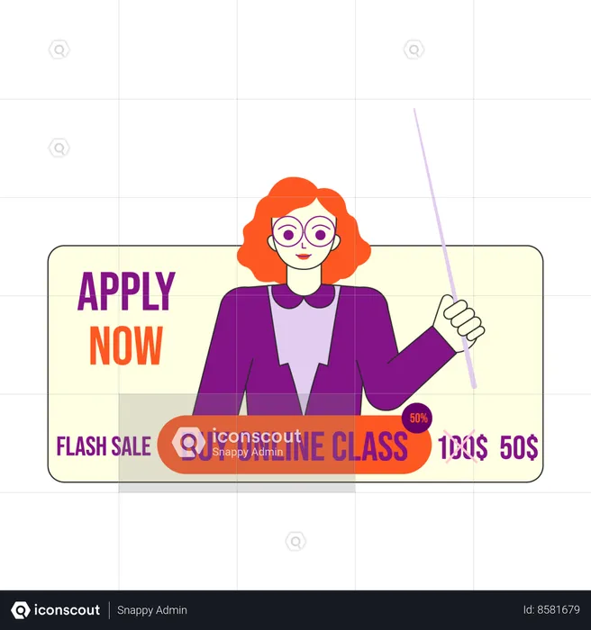 Buy online class membership on flash sale  Illustration