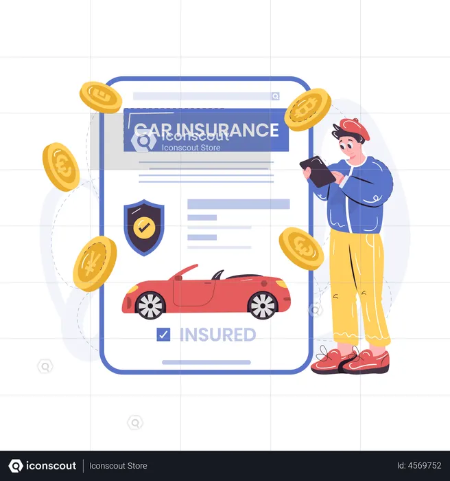 Buy vehicle insurance using crypto  Illustration