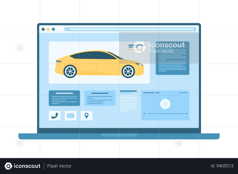 Buying and selling car online  Illustration