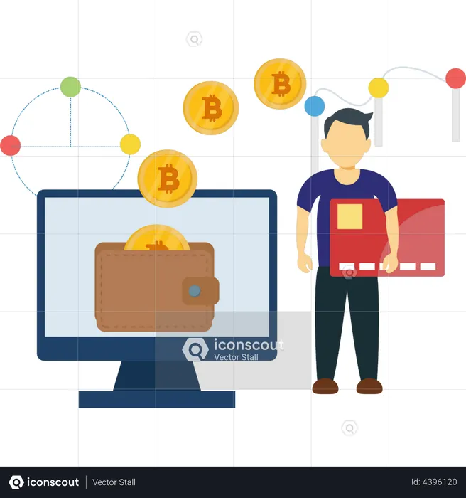Buying bitcoin using card payment  Illustration