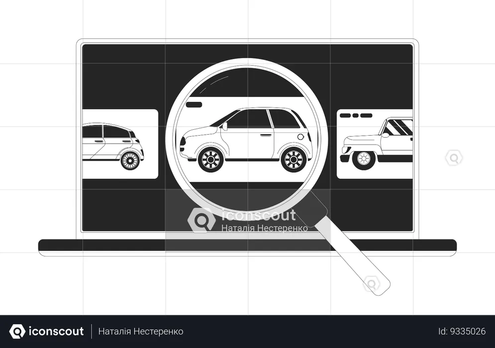 Buying car online  Illustration