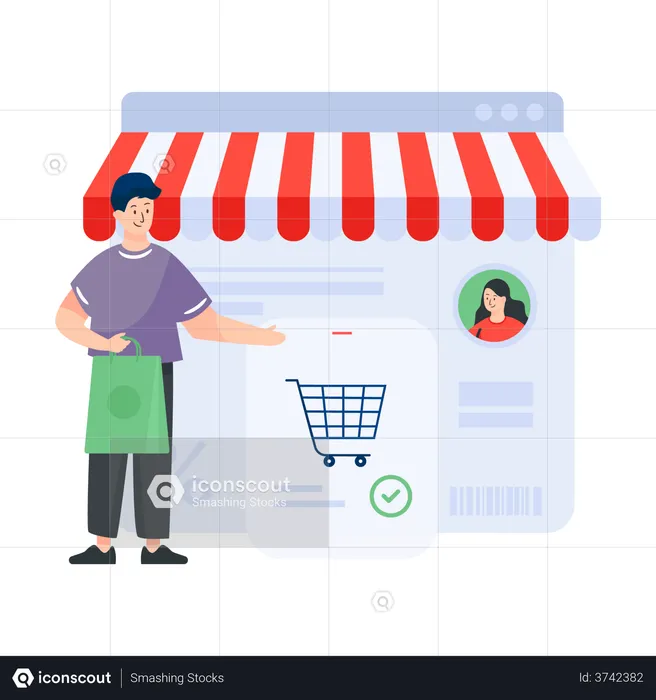 Buying from E-commerce marketplace  Illustration