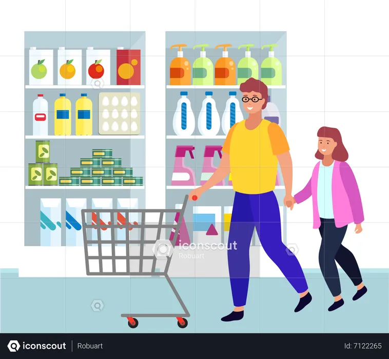 Buying grocery  Illustration