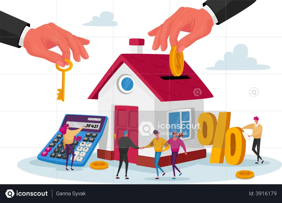 Buying home with home loan  Illustration