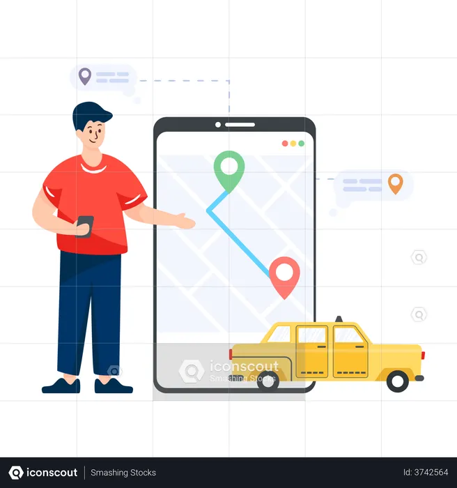Cab App  Illustration