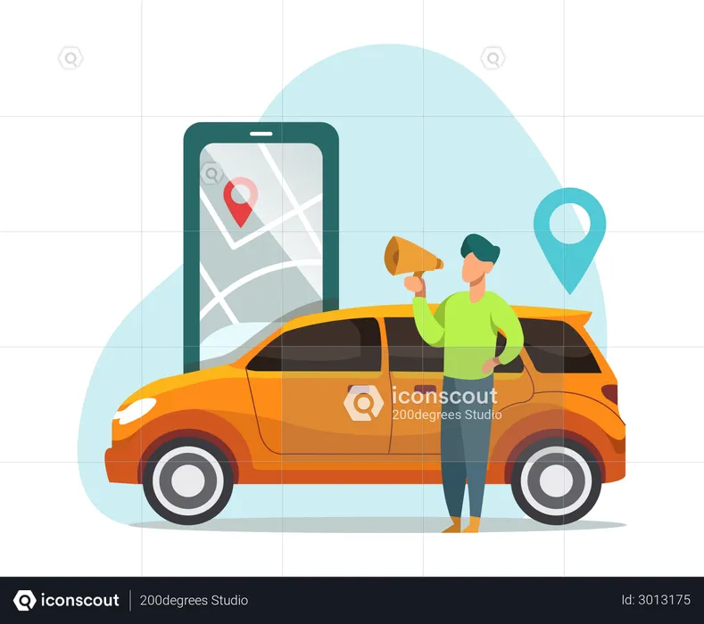 Cab booking  Illustration