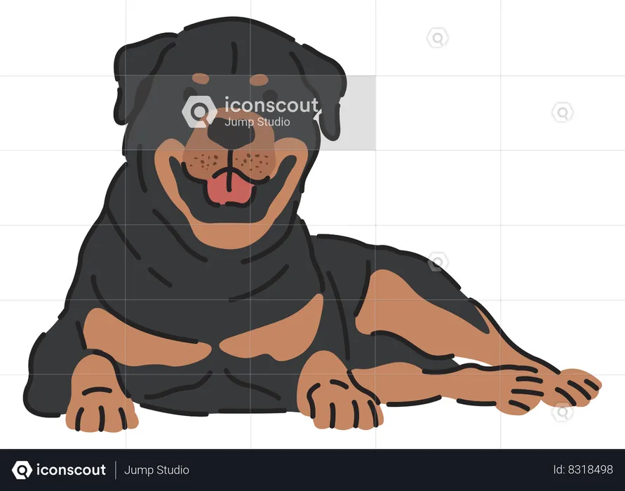 Cachorro rottweiler  Ilustração