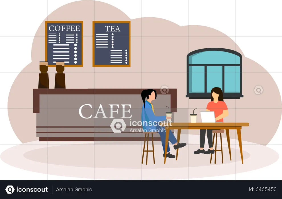 Cafetería cafetería  Ilustración