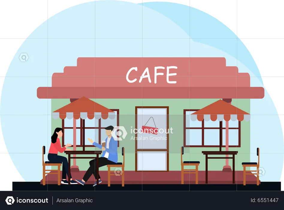 Cafe Counter  Illustration