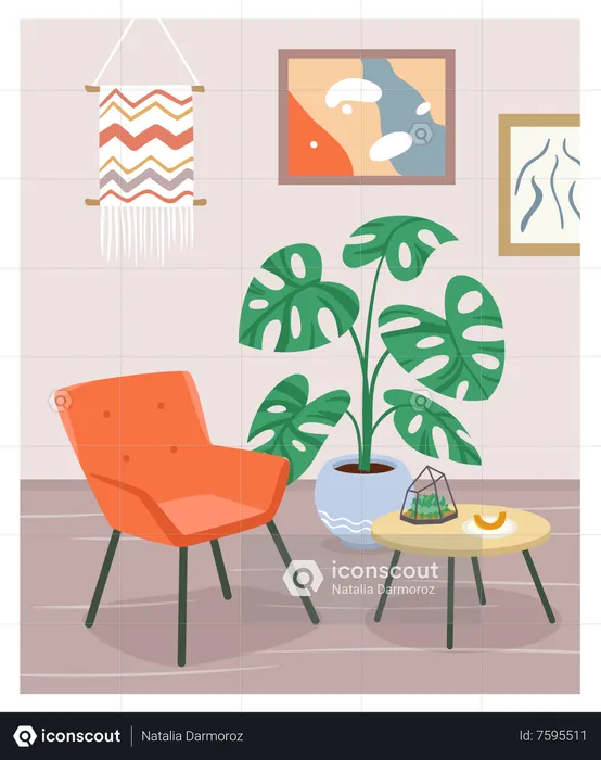 Cafe interior design  Illustration