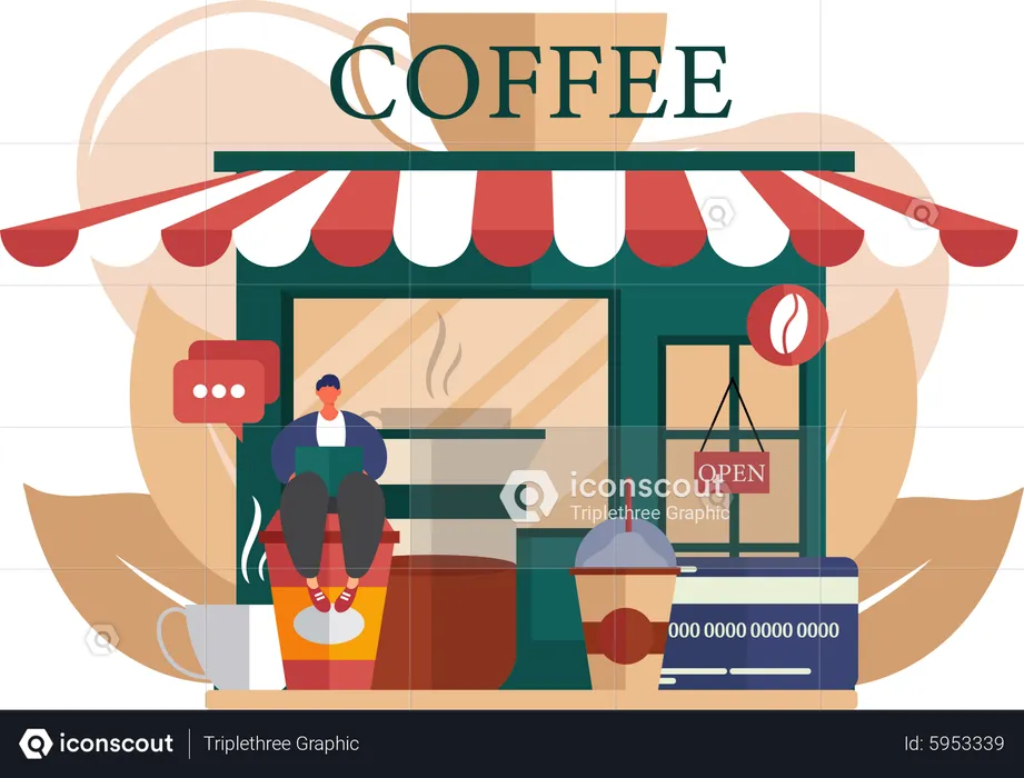 Magasin de café  Illustration