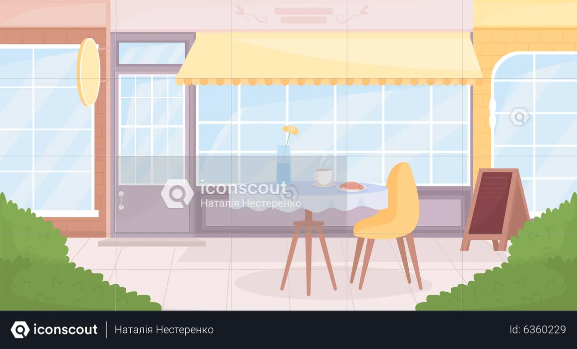 Cafe outdoor seating  Illustration
