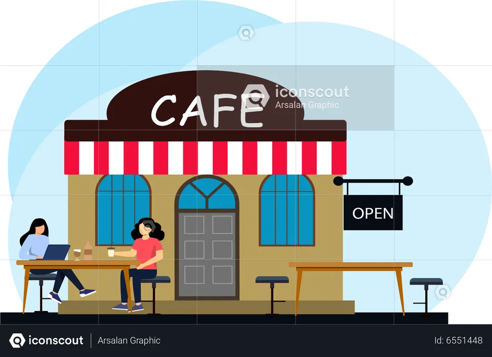 Café-Restaurant  Illustration