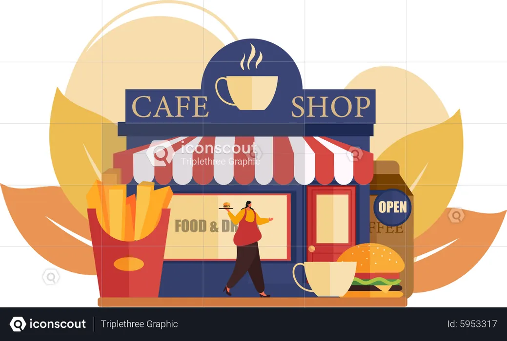 Cafe Shop  Illustration
