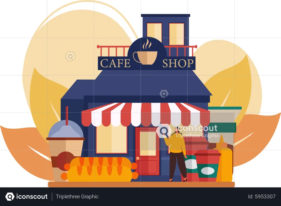 Cafe Shop  Illustration