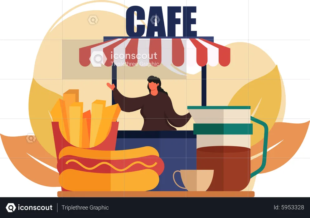 Cafe Shop  Illustration