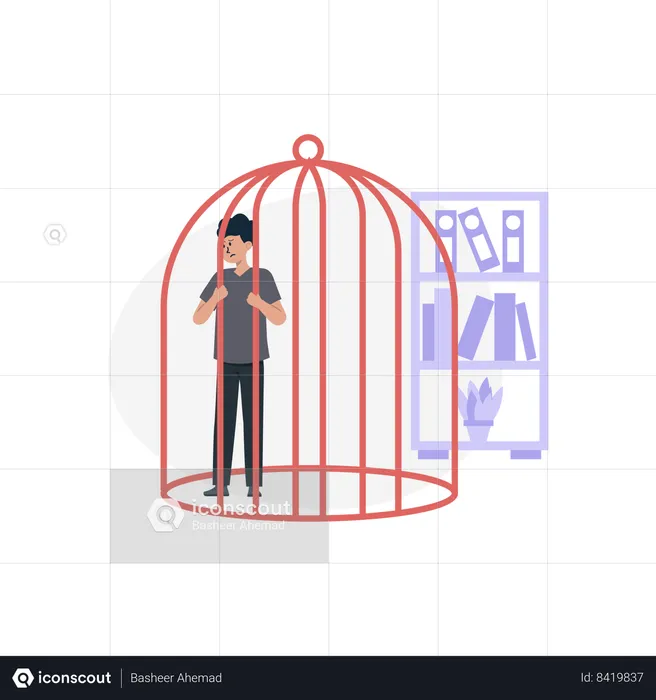 Cage mentale  Illustration