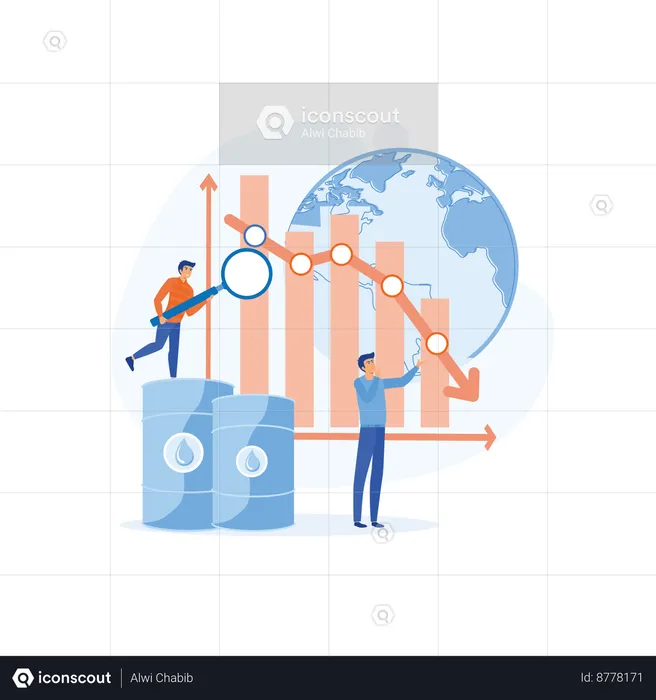 Caída de los precios del petróleo  Ilustración
