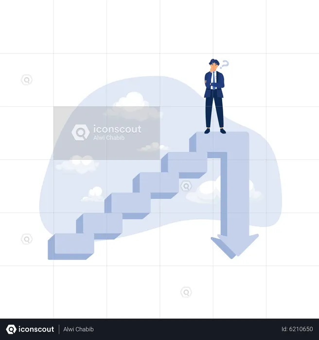 Caída del mercado de valores en crisis  Ilustración