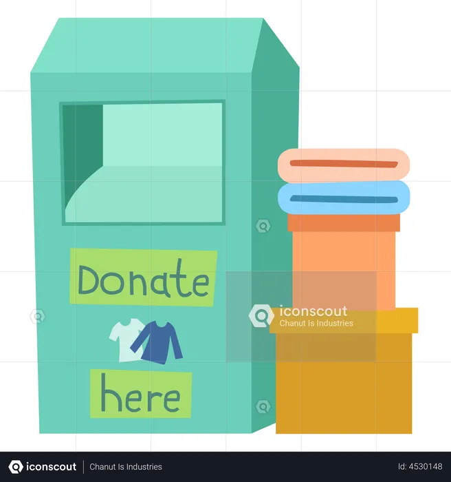 Caja de donación de ropa.  Ilustración