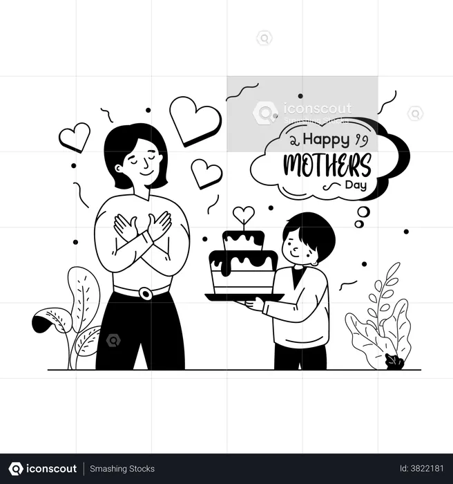 Cake for Mom  Illustration