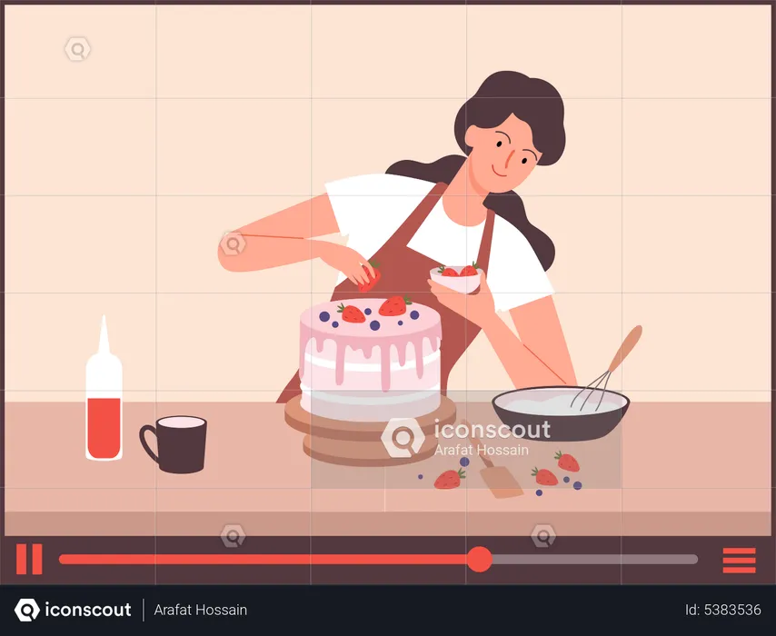 Cake making video  Illustration