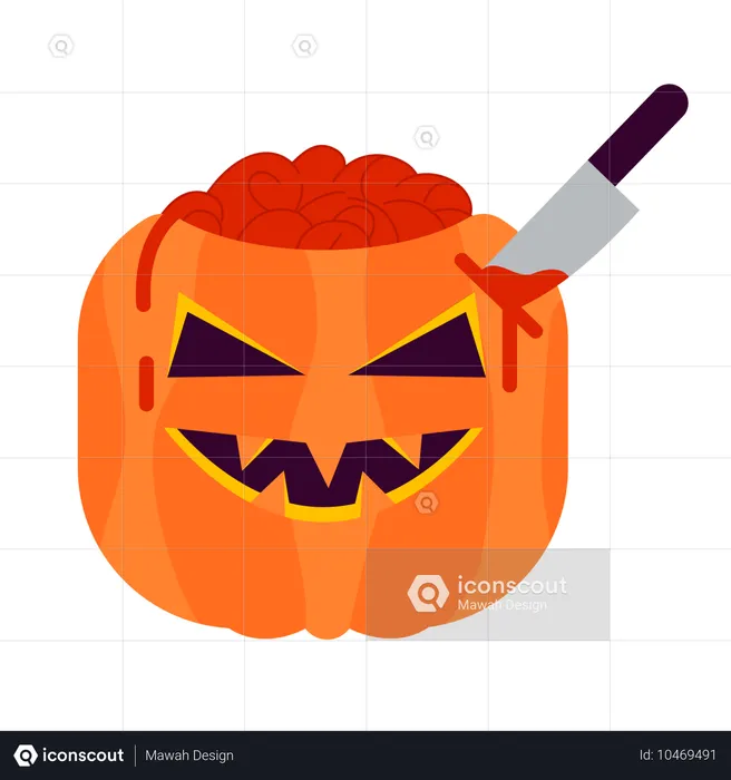 Calabaza y cuchillo  Ilustración