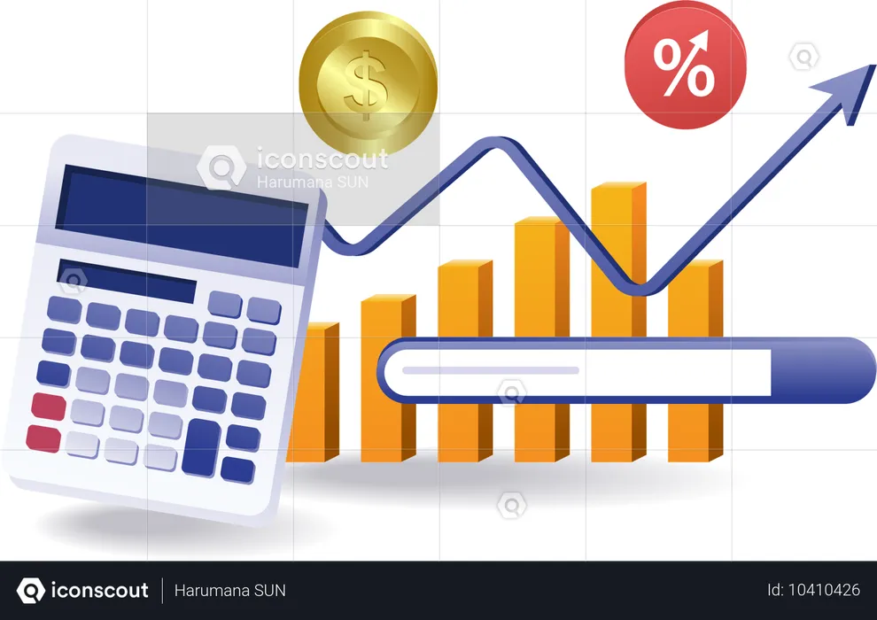 Calcul des données d'analyse de la croissance de l'entreprise  Illustration