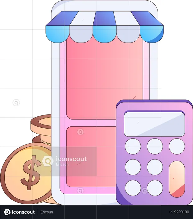 Calculate expenses of shopping  Illustration