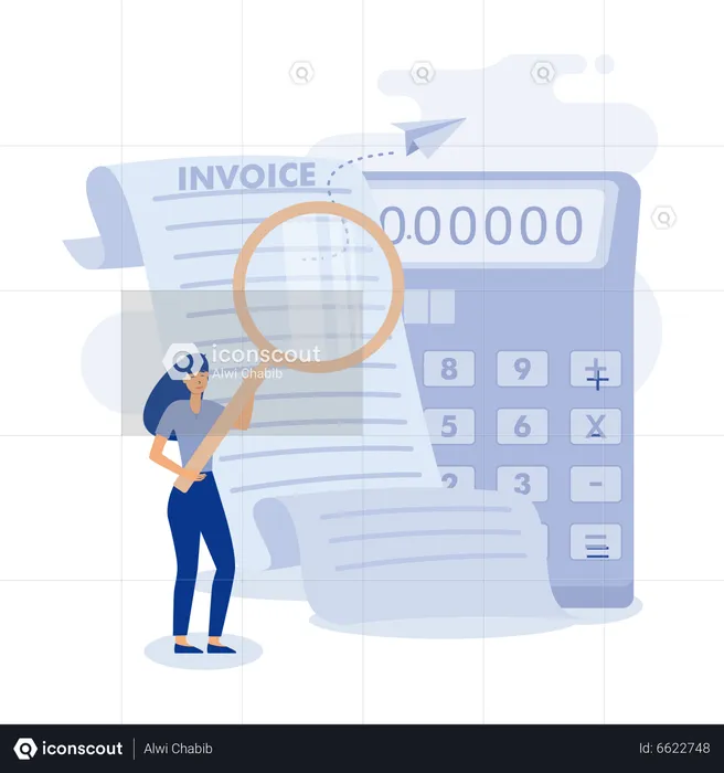 Calculating invoice  Illustration