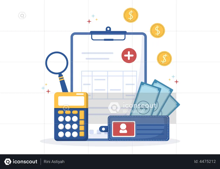 Calculando faturamento médico  Ilustração
