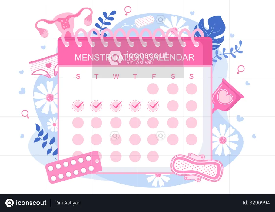 Calendario de menstruación  Ilustración