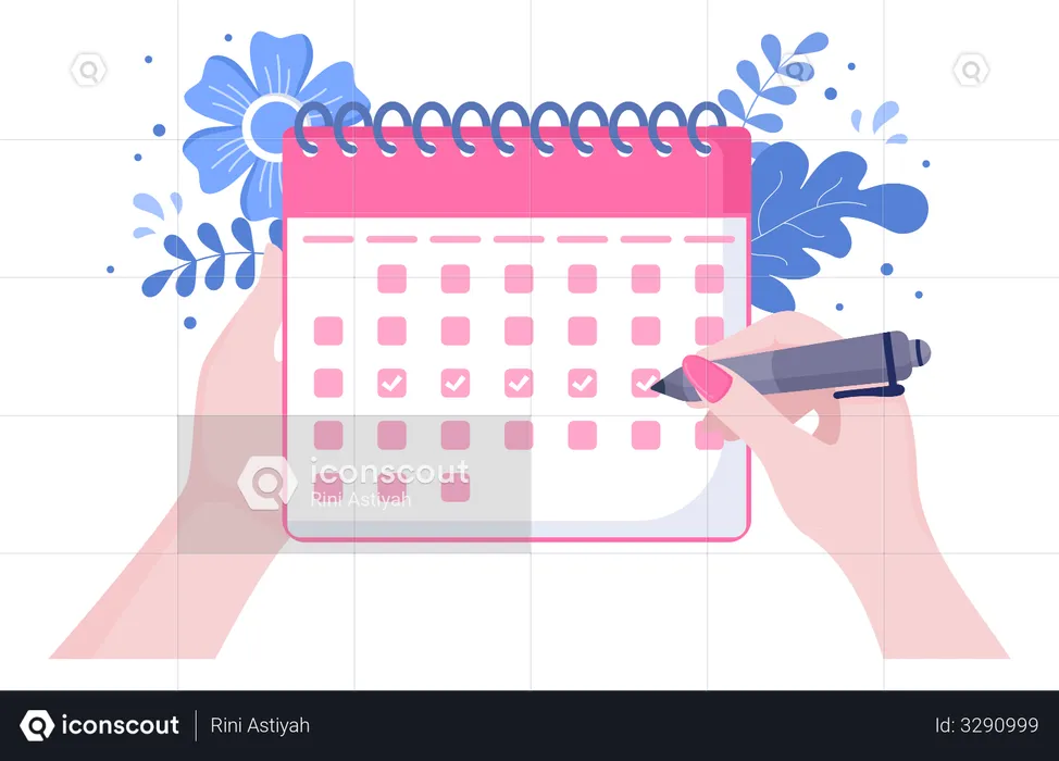 Calendrier menstruel  Illustration